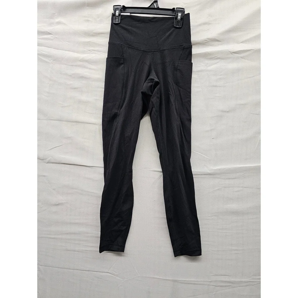 Member's Mark Womens High-Rise Ankle Leggings Black Nylon Blend Workout Size XS